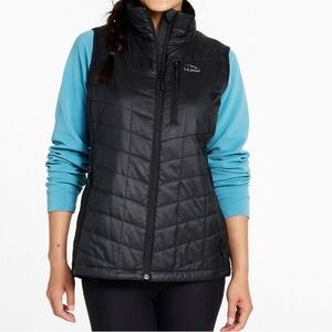LL Bean Women's PrimaLoft Packaway Vest in Black NWT